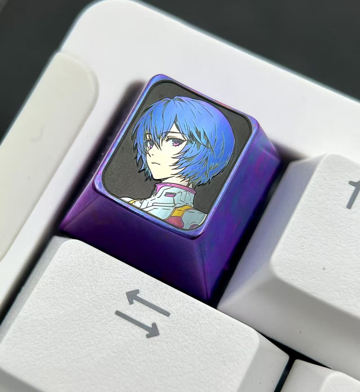 Rei Ayanami Titanium Alloy 1u Keycap
