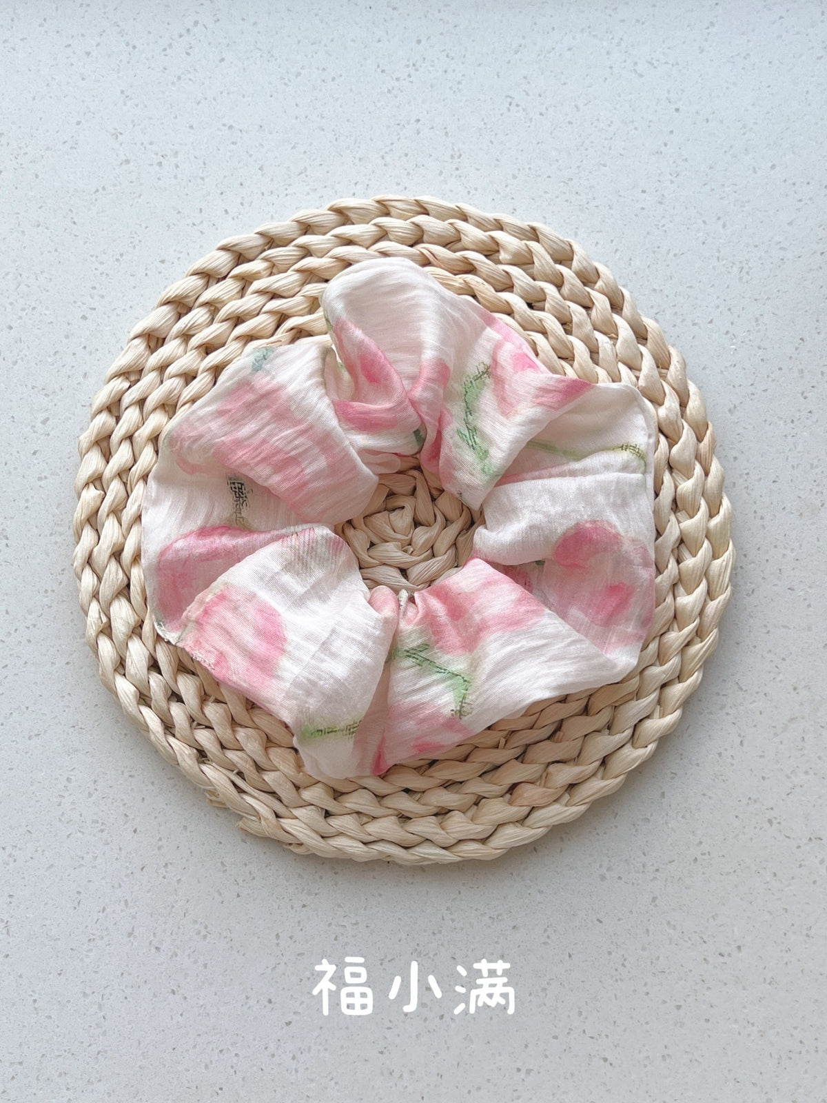 Ruffled Rose Print Scrunchie