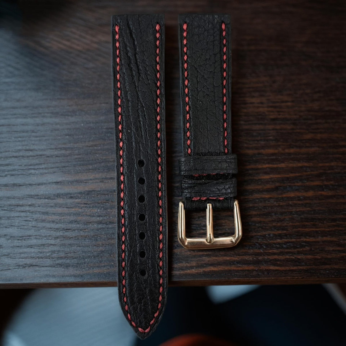 Handcrafted Seal Skin Watch Strap Black