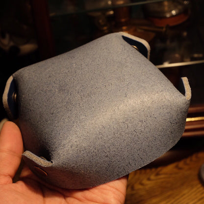4mm Thick Leather Pouch with Brass Snap Buttons