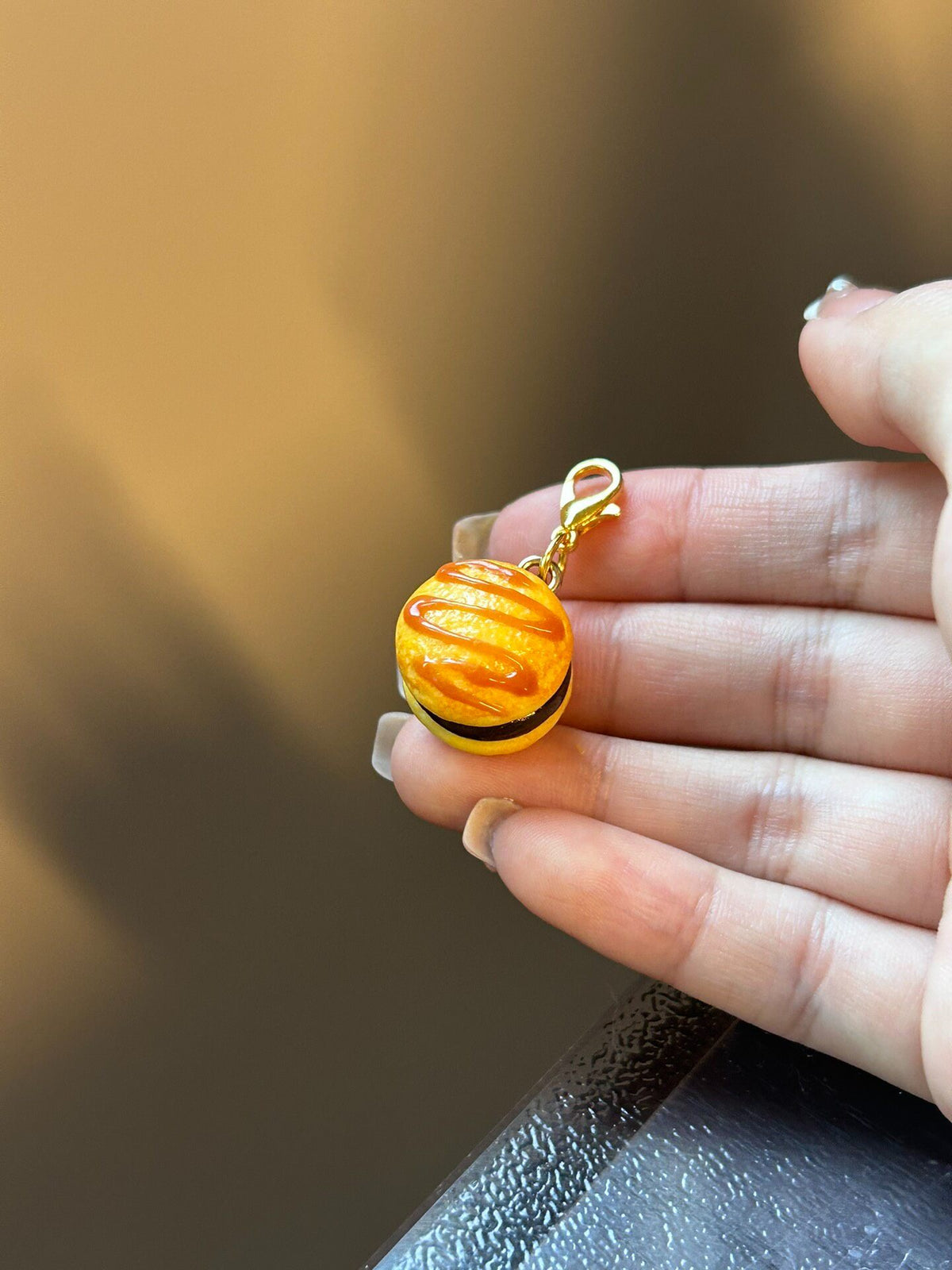 Clay Chocolate Sandwich Bread Pendant Charm