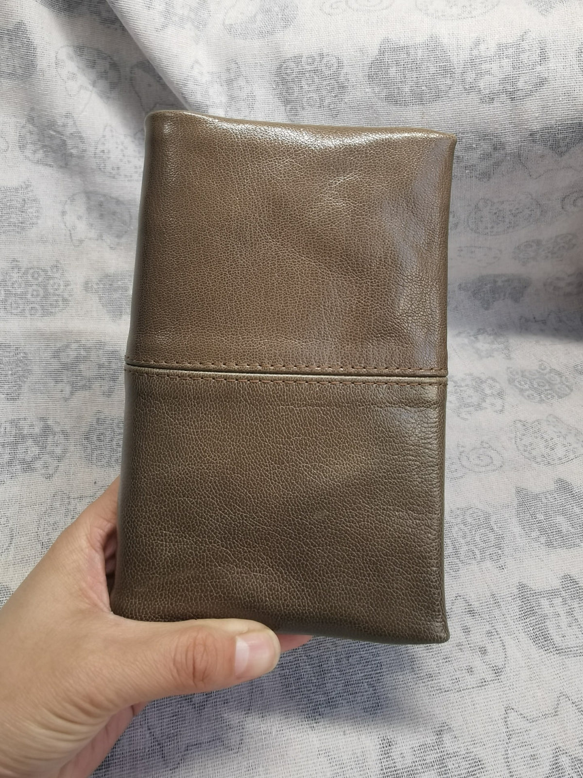 Handmade A6 Binder Cover Khaki Green Oil Wax Leather