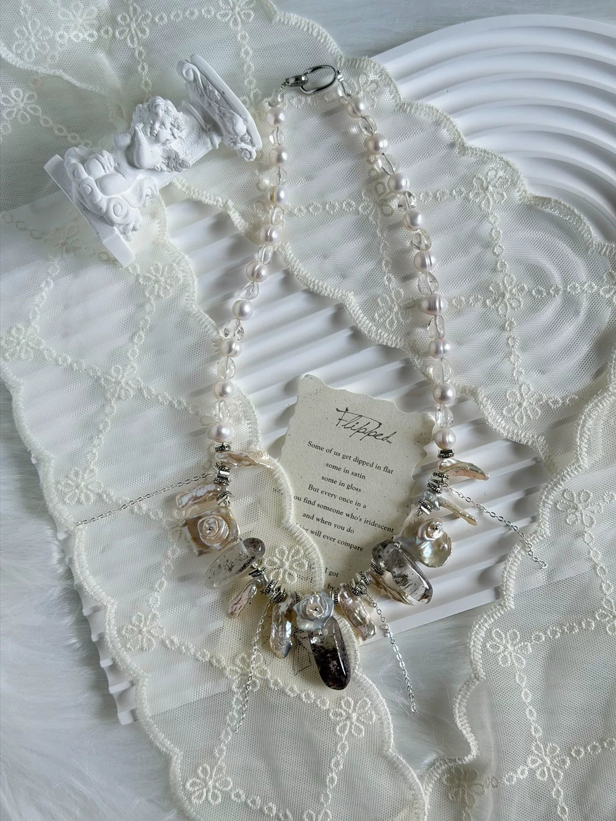 Vintage Freshwater Pearl Crystal Necklace