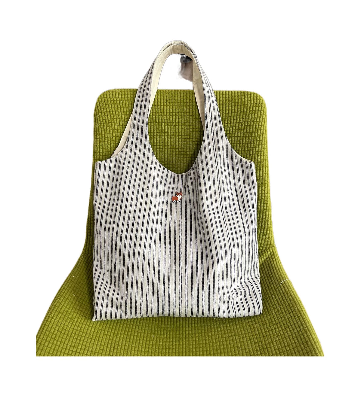 Blue Striped Handloom Cotton Vest Tote Bag