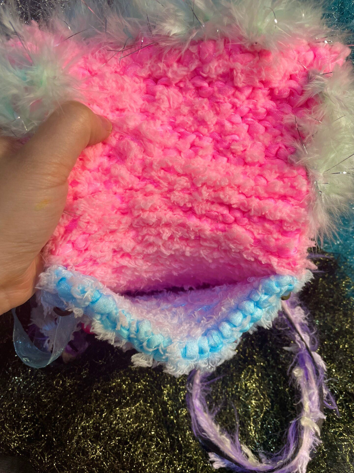 Handmade Knitted Macaron Crossbody Bag
