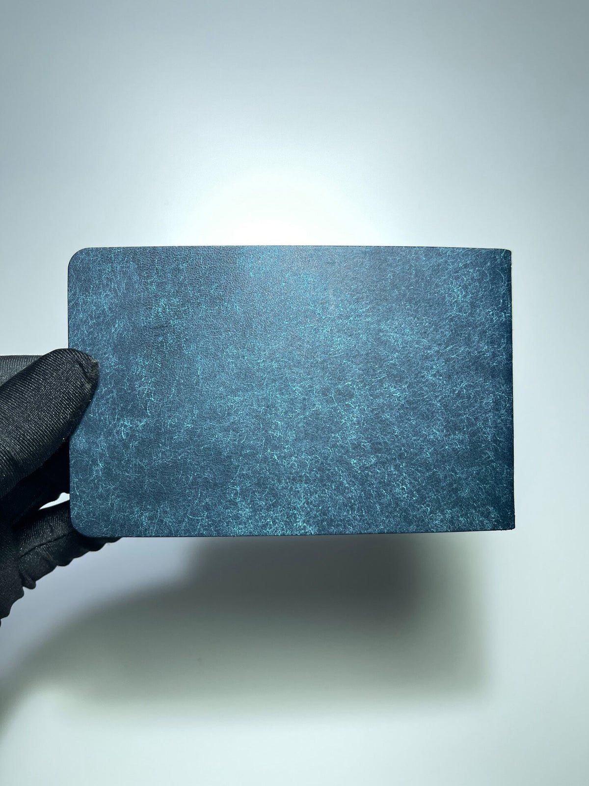 Handmade Leather Planner Cover Three-Hole Denim Blue