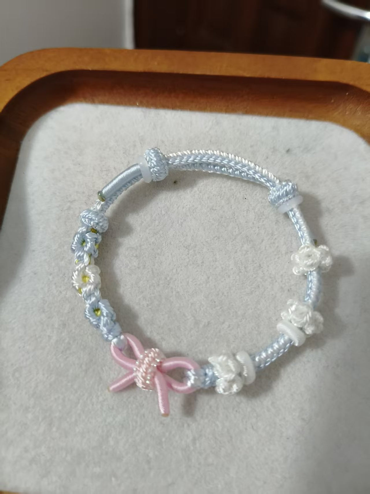 Handmade Braided Cord Bracelet with Bow