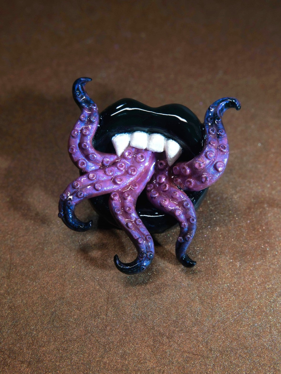 Cthulhu Tentacle Lips Brooch Necklace Handmade