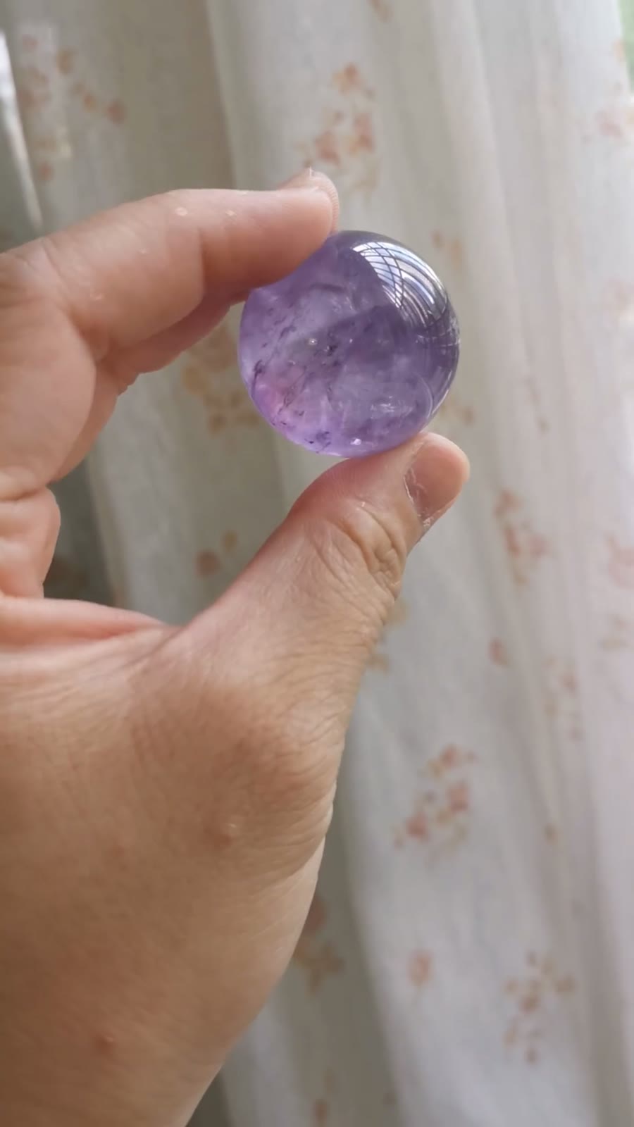 Natural Amethyst Sphere with Trapiche 32mm