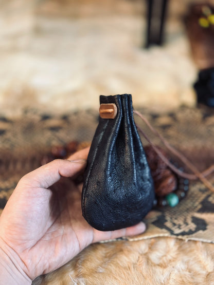 Handcrafted Leather Drawstring Pouch for Jewelry, EDC, and Collectibles - 10x15cm