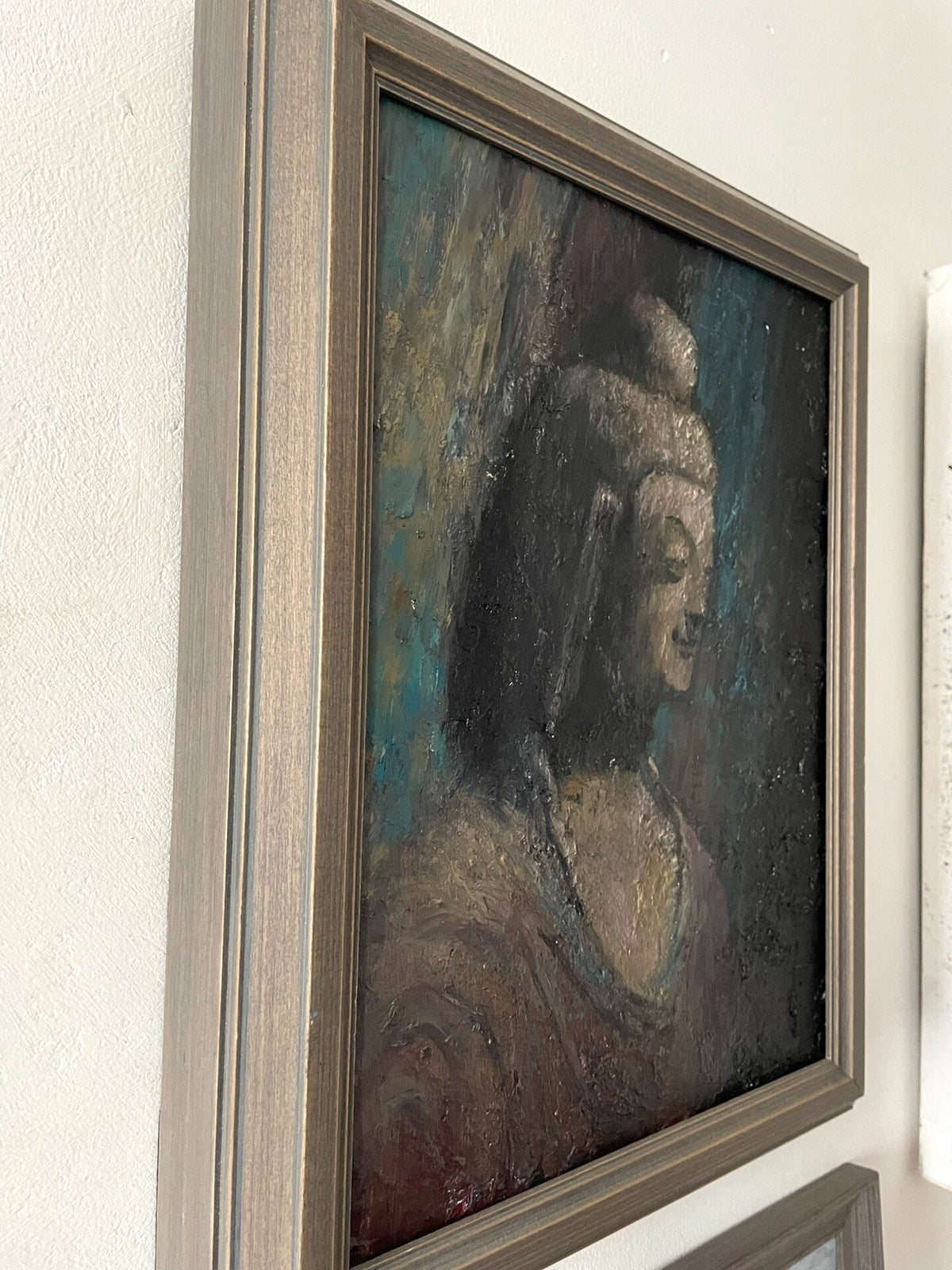 Hand Painted Buddha Oil Painting Framed