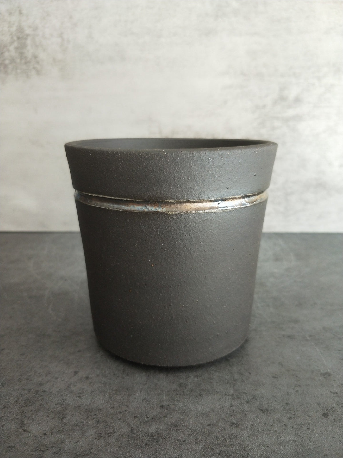 Handmade Ceramic Cup with Silver Inlay