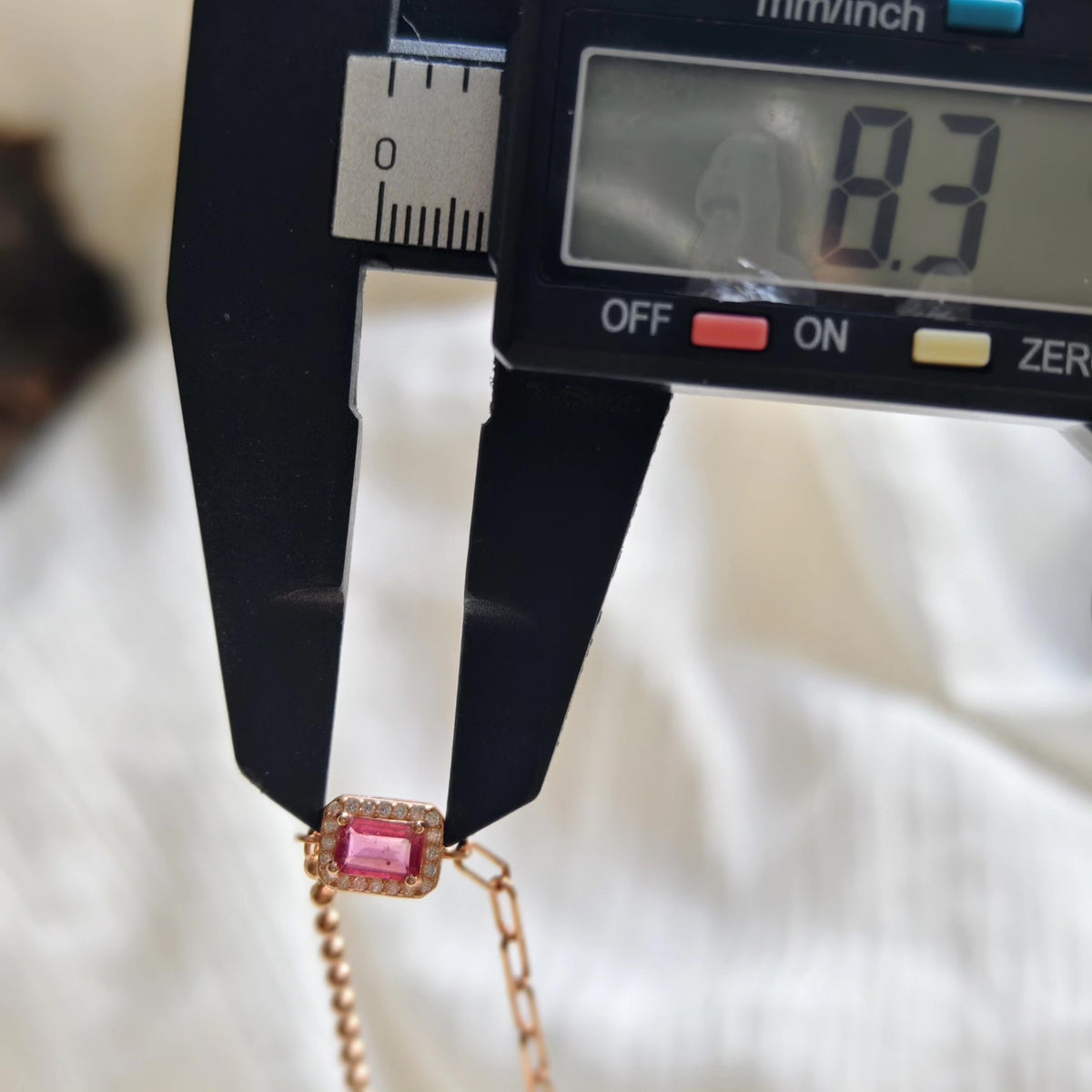 Tourmaline Heart Pendant Rose Gold Bracelet