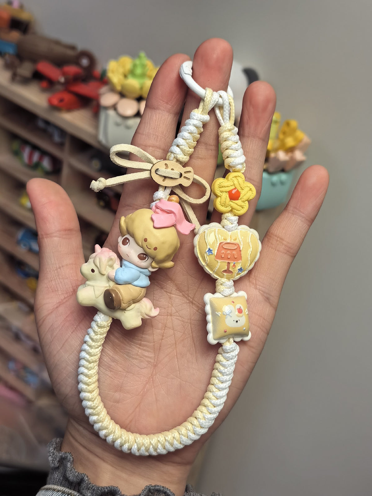 Braided Phone Strap Bag Charm Keychain