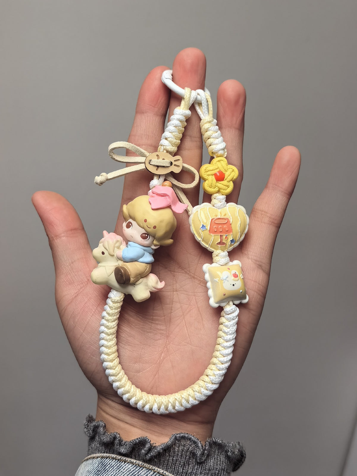 Braided Phone Strap Bag Charm Keychain
