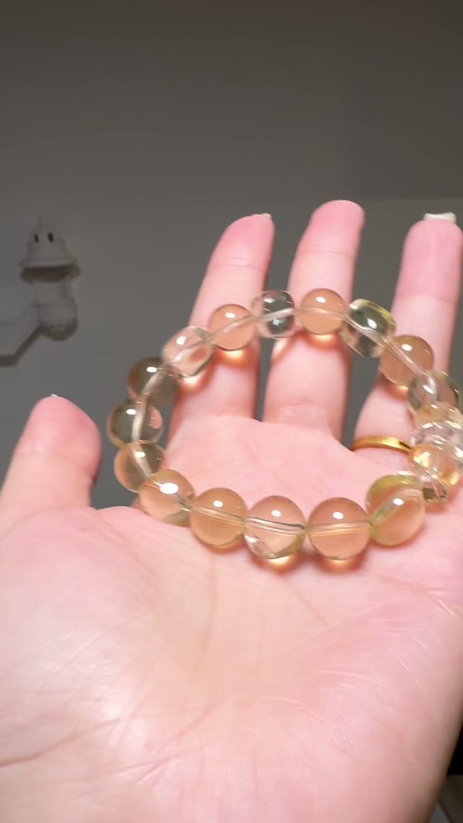 Citrien armband vrijvormige kralen 11mm
