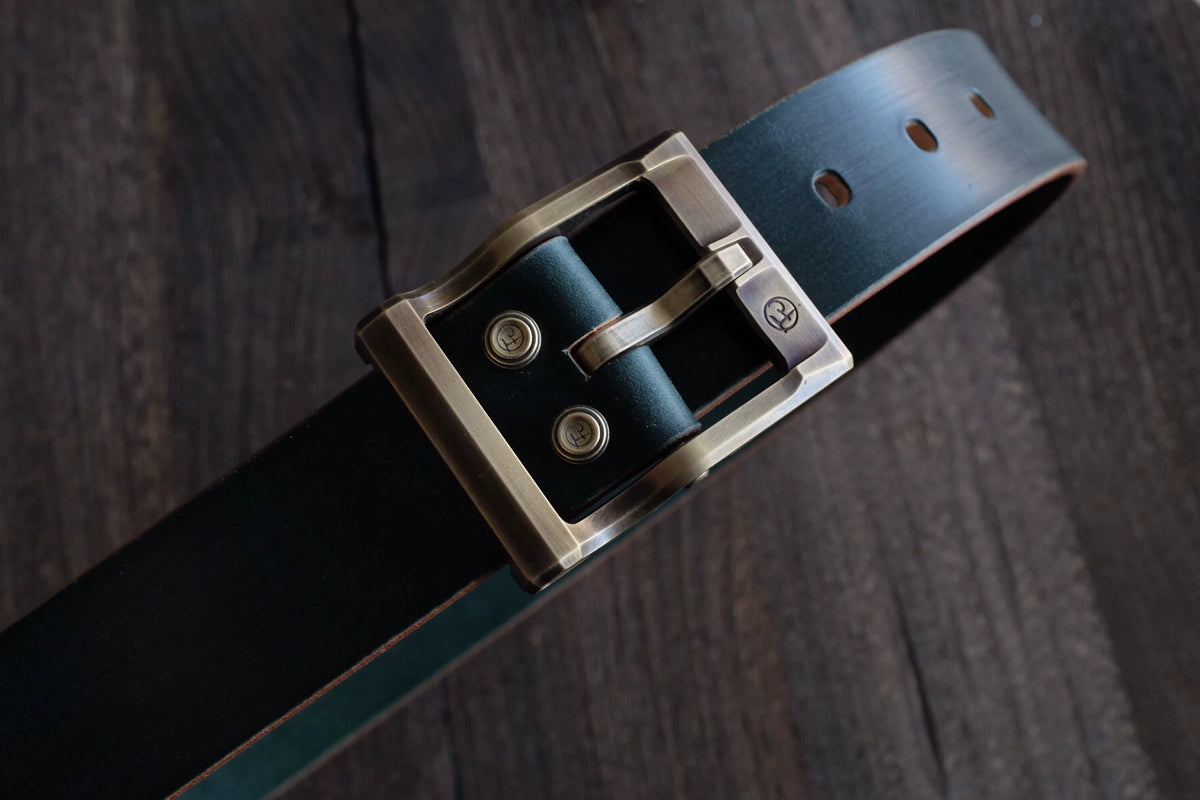 Cinturón de cuero bridle British Sedgwick verde oscuro
