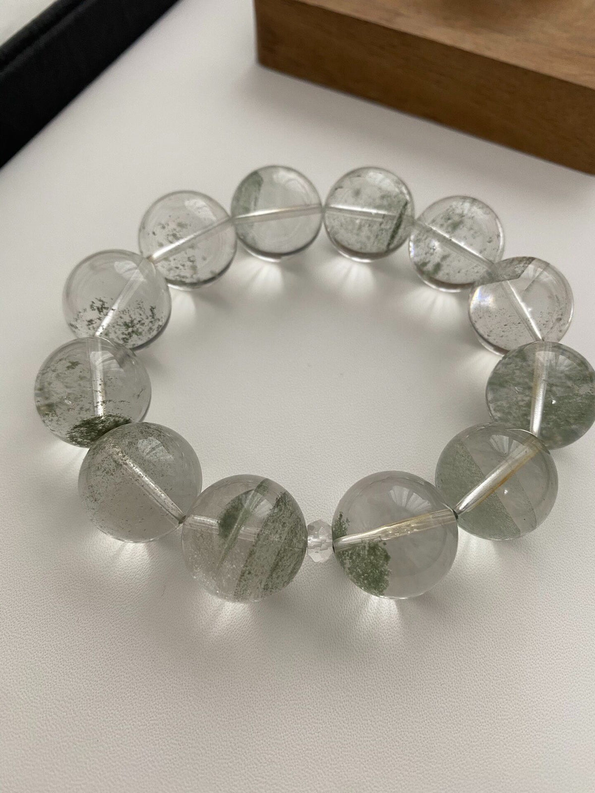 Natural Green Phantom Quartz Beaded Bracelet