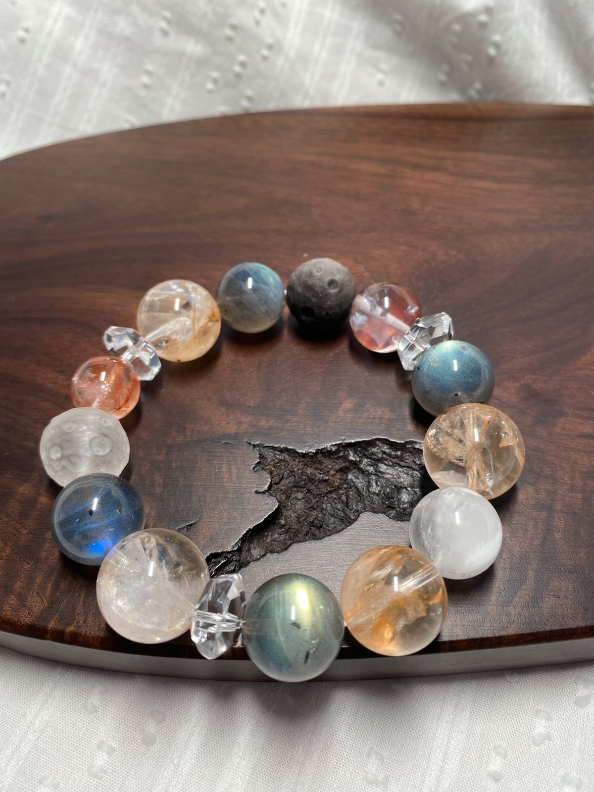 Multi-Gemstone Crystal Bracelet with Labradorite