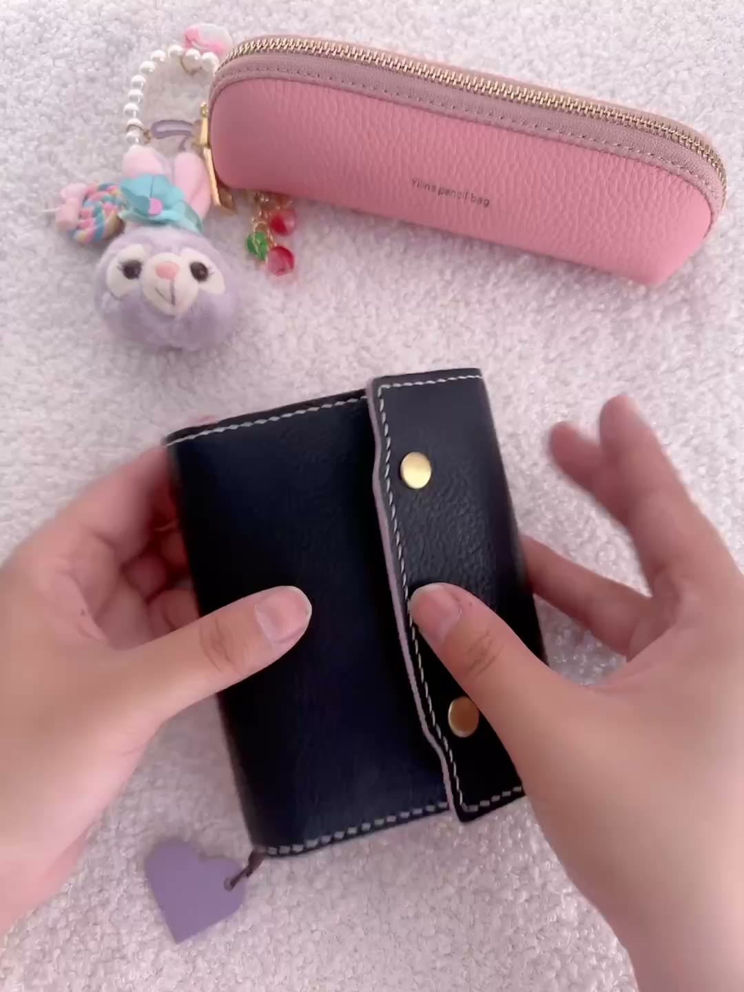 Black Pebbled Leather Six Ring Binder