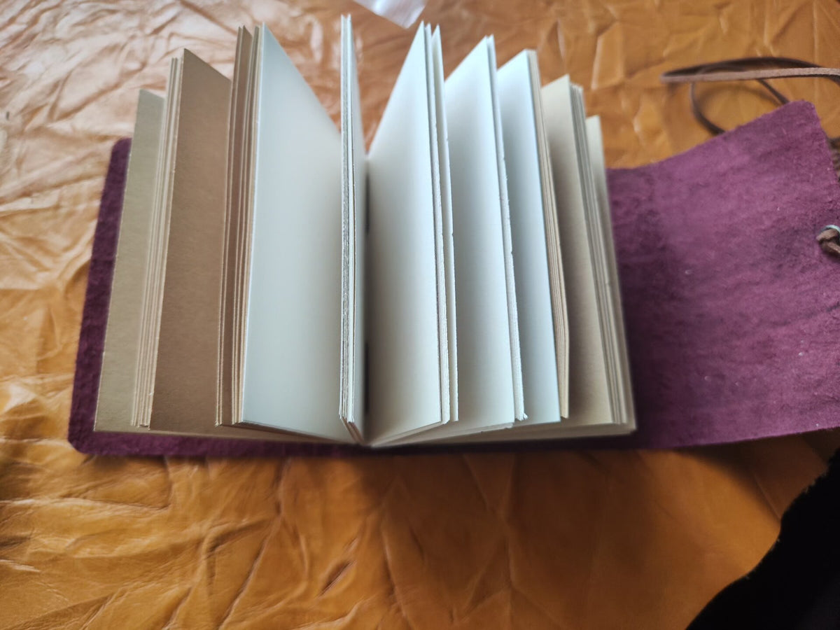 Burgundy Leather Journal with Maple Leaf Charm