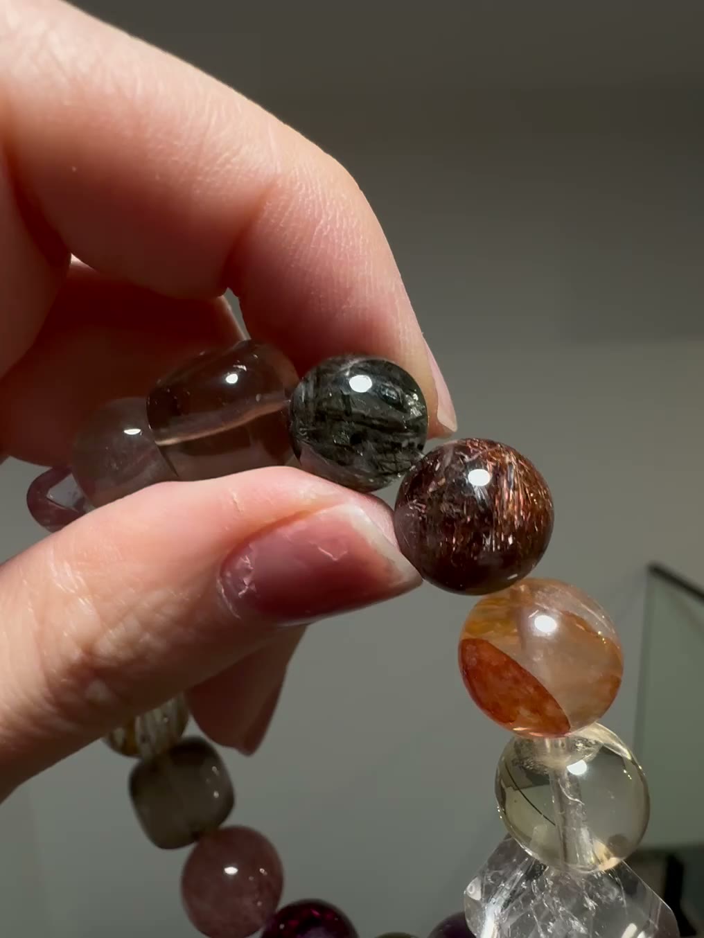 Natural Multi-Gemstone Bracelet 11-13mm Beads