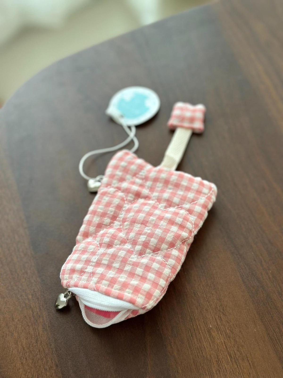 Handmade Quilted Gingham Key Pouch
