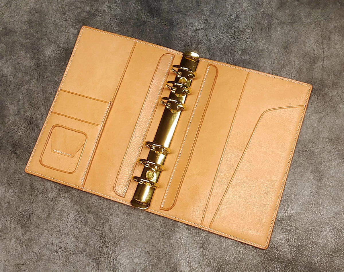 A6 Leather Loose Leaf Journal Six Ring Binder