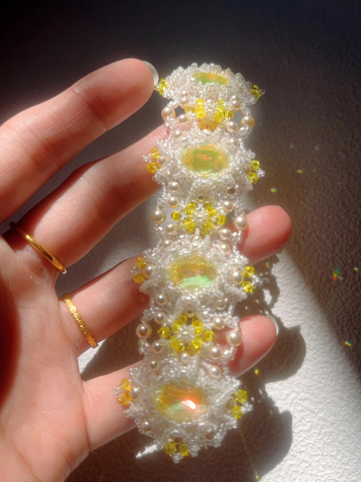 Louvre Four-Unit Iridescent Beaded Bracelet