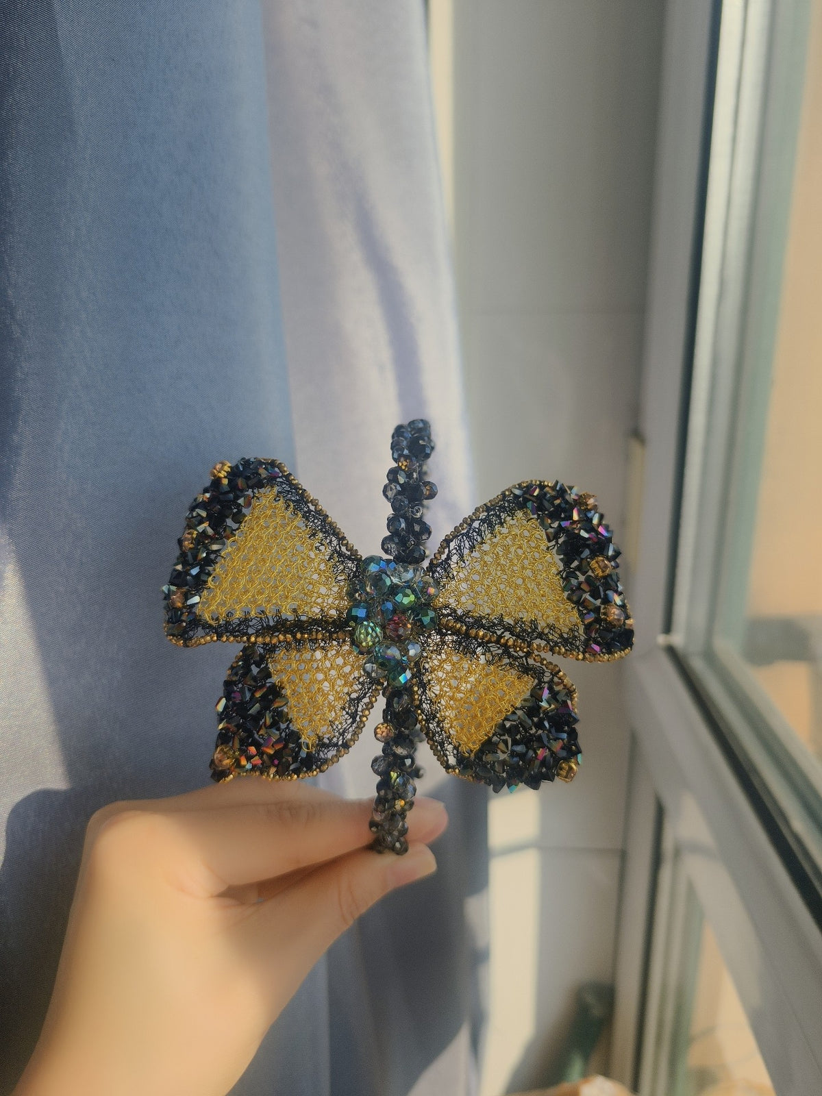 Butterfly Headband Hair Accessory Black Beads