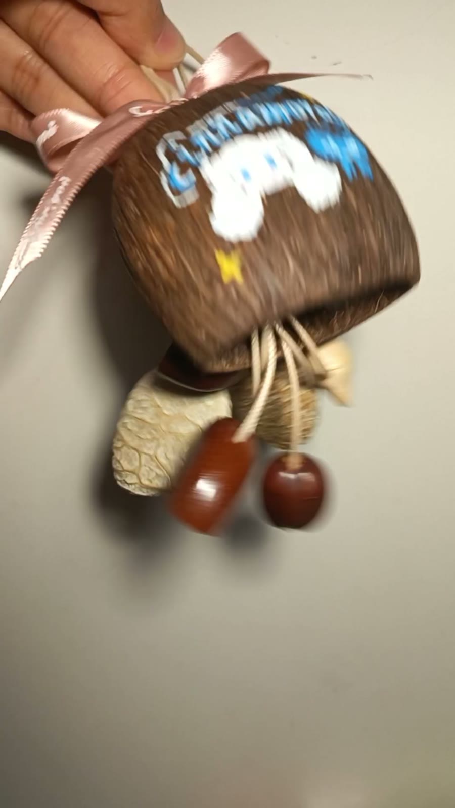 Hand Painted Coconut Shell Wind Chime Pendant