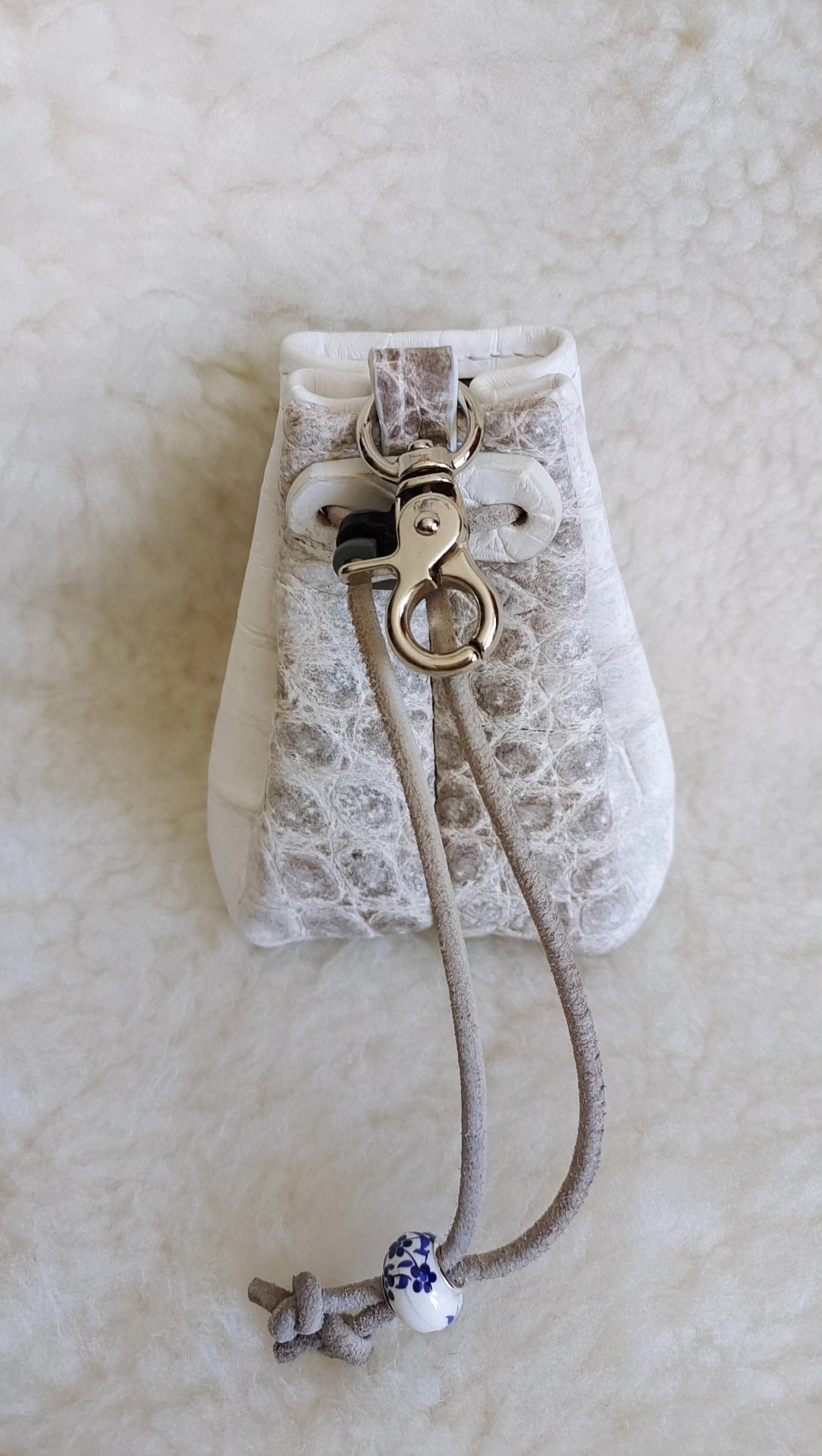 Porte-monnaie en cuir de crocodile de l'Himalaya