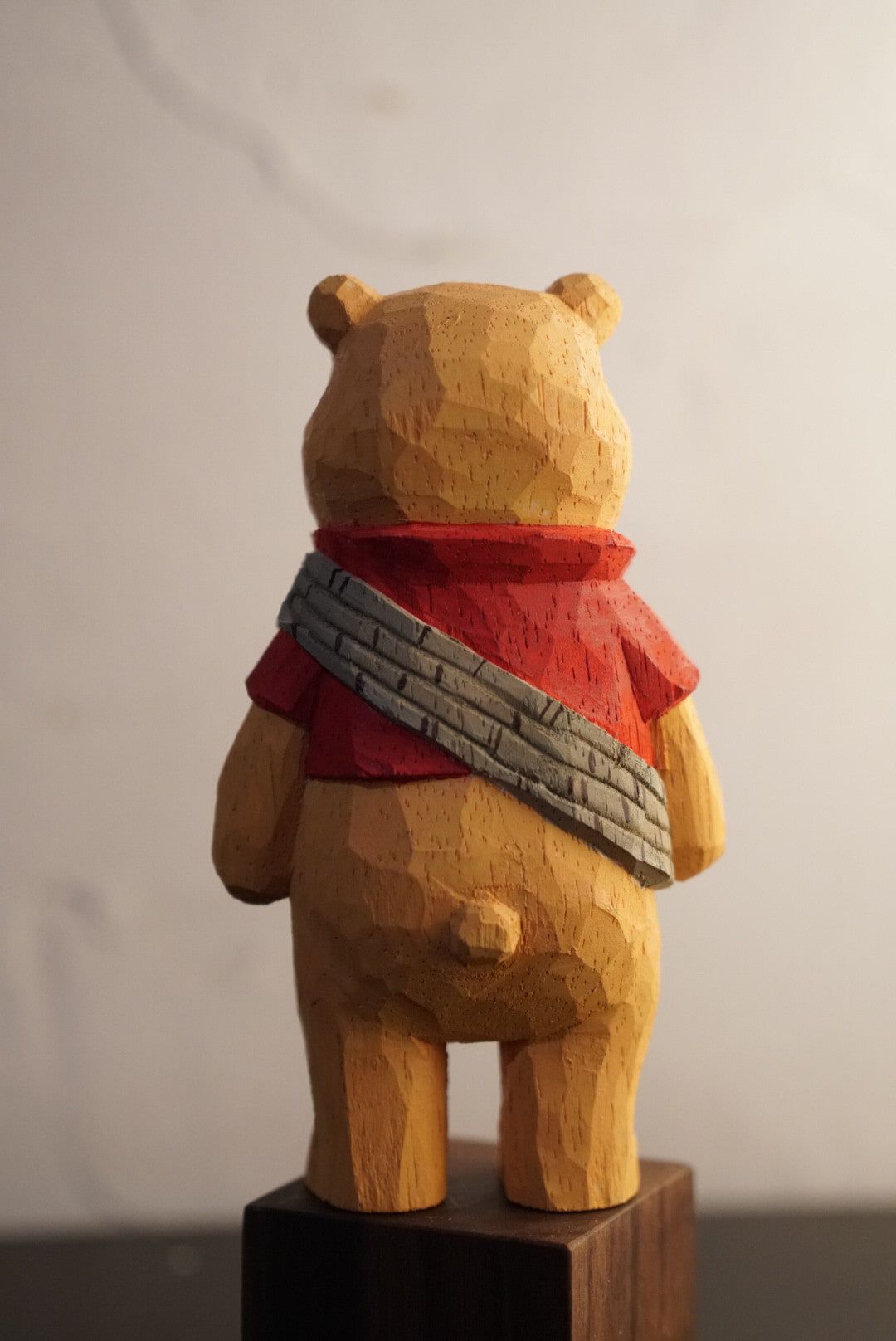 Hand Carved Wooden Winnie the Pooh Sculpture