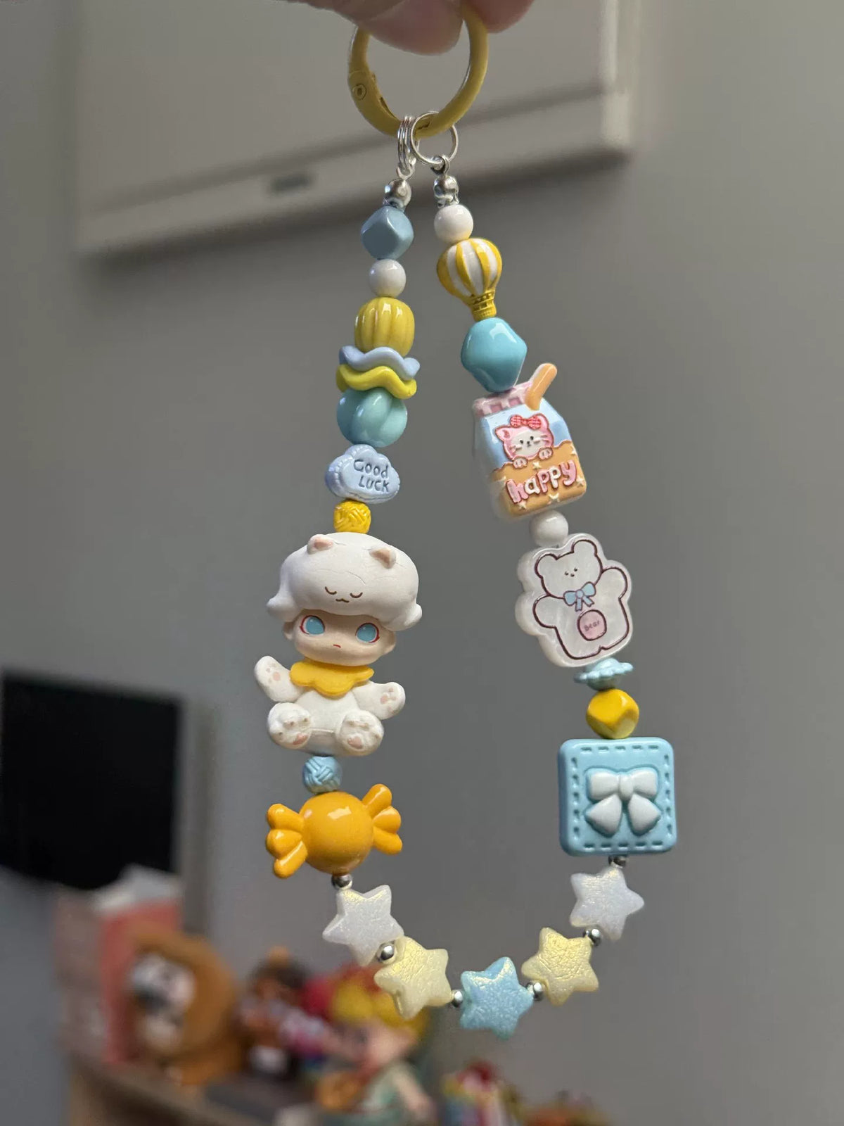 パステル DIMOO フィギュア ビーズスマホストラップ キーホルダー