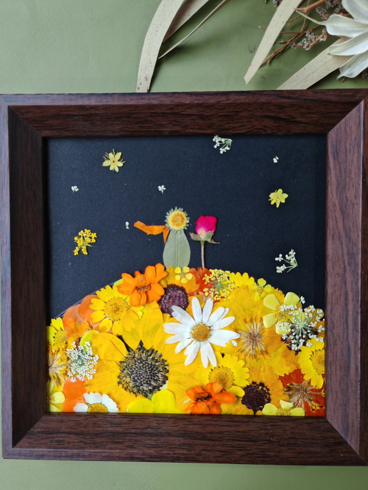 Cornice con fiori pressati Il Piccolo Principe 8 pollici