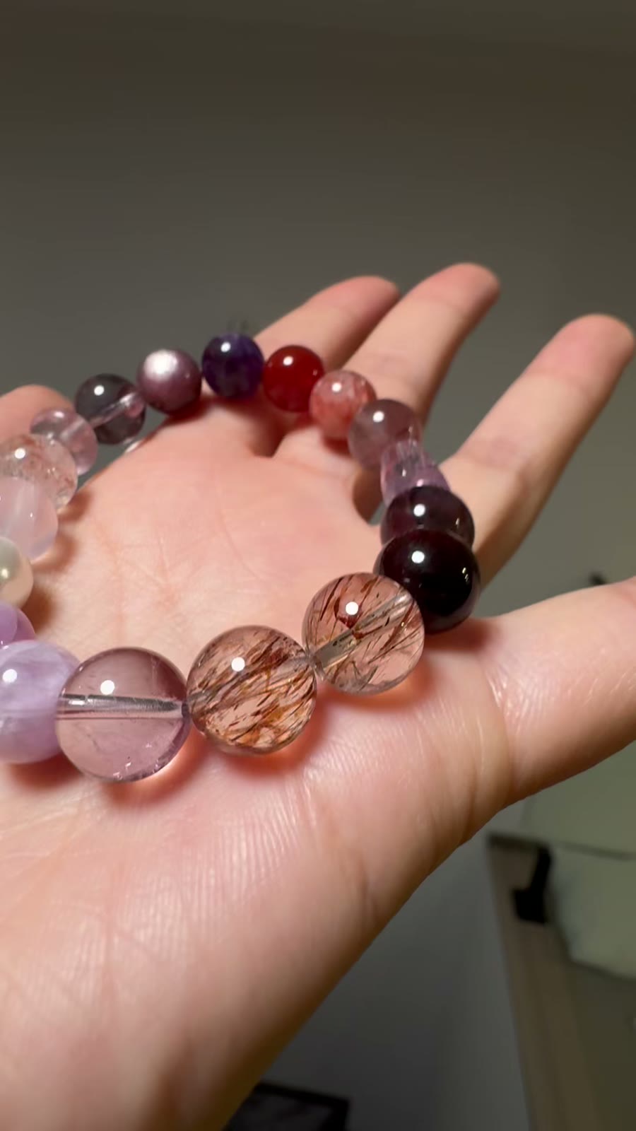 Amethyst Beaded Bracelet 10mm Mixed Gemstones