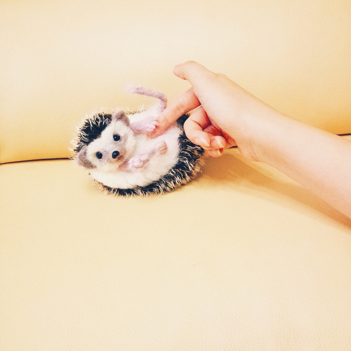 Wool Felt Realistic Hedgehog Figurine Miniature