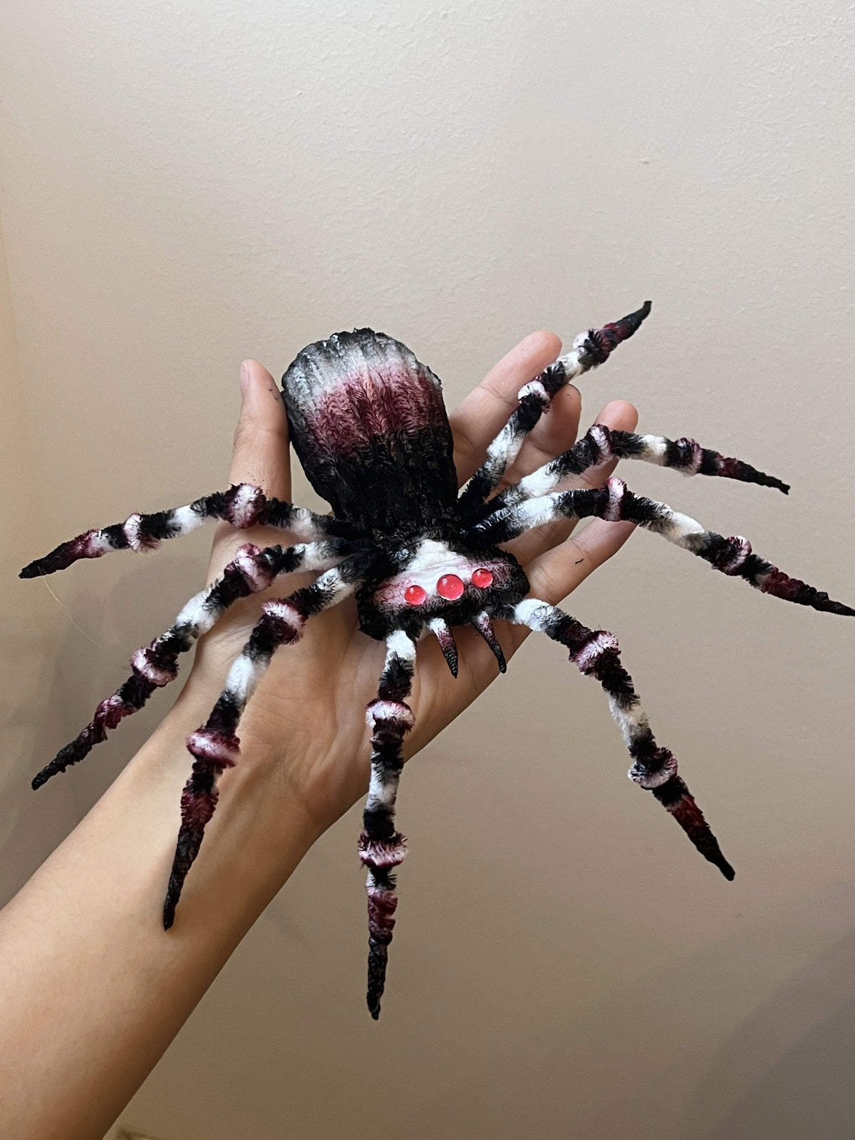 Handmade Chenille Spider Plush Dark Gothic