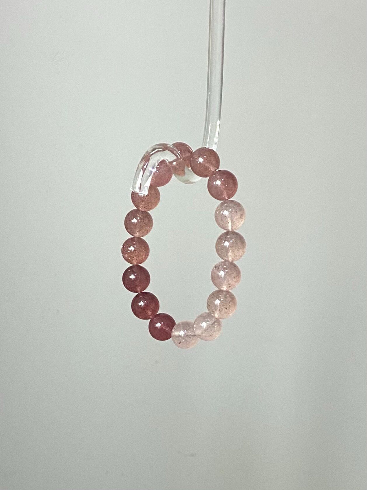 Natural Strawberry Quartz Gradient Bead Bracelet