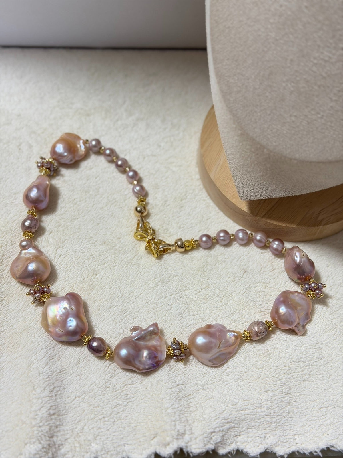 Baroque Pearl Floral Design Necklace