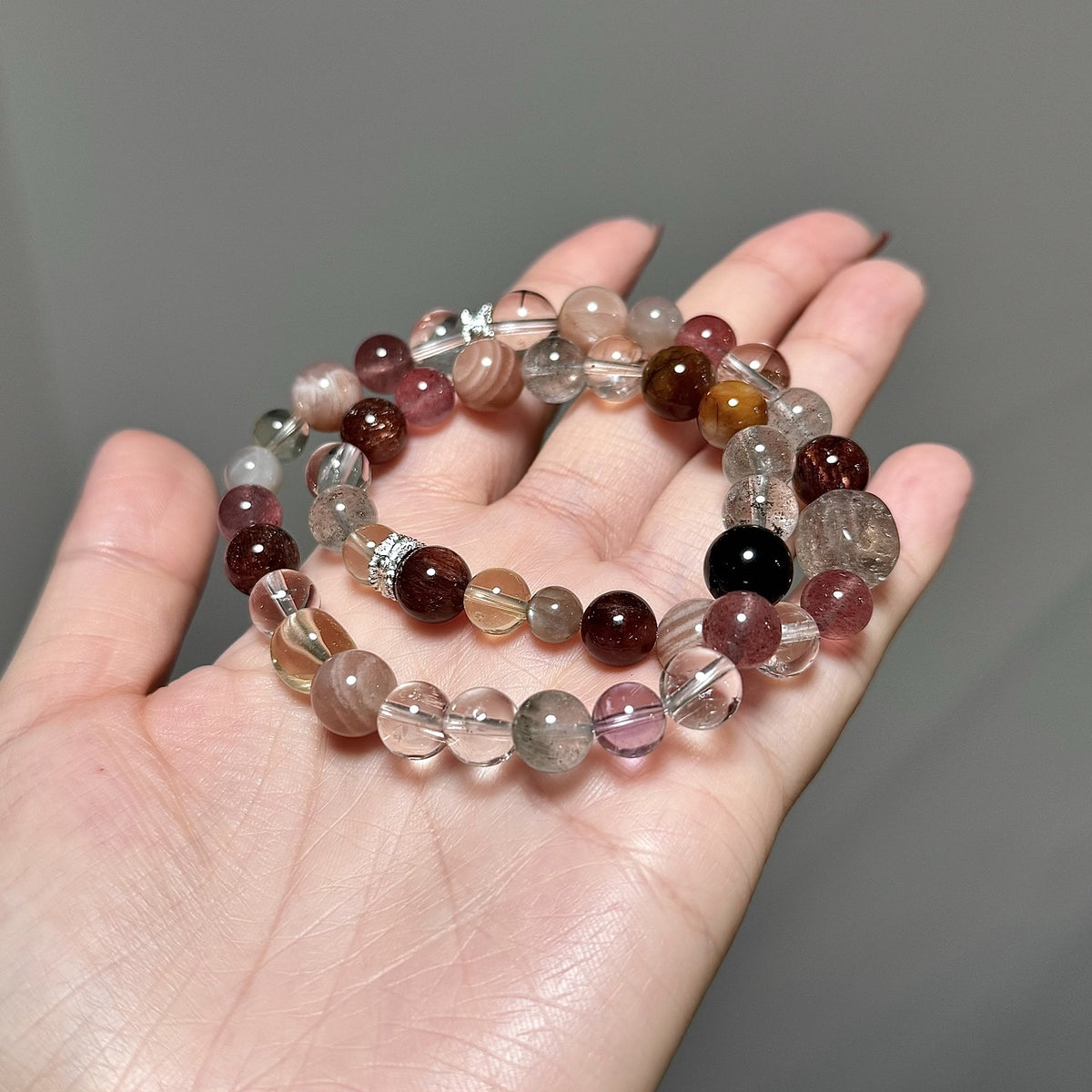 Double-Row Citrine Crystal Wrap Bracelet