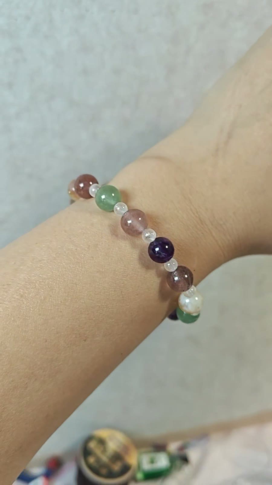 Natural Crystal Beaded Bracelet Round Beads