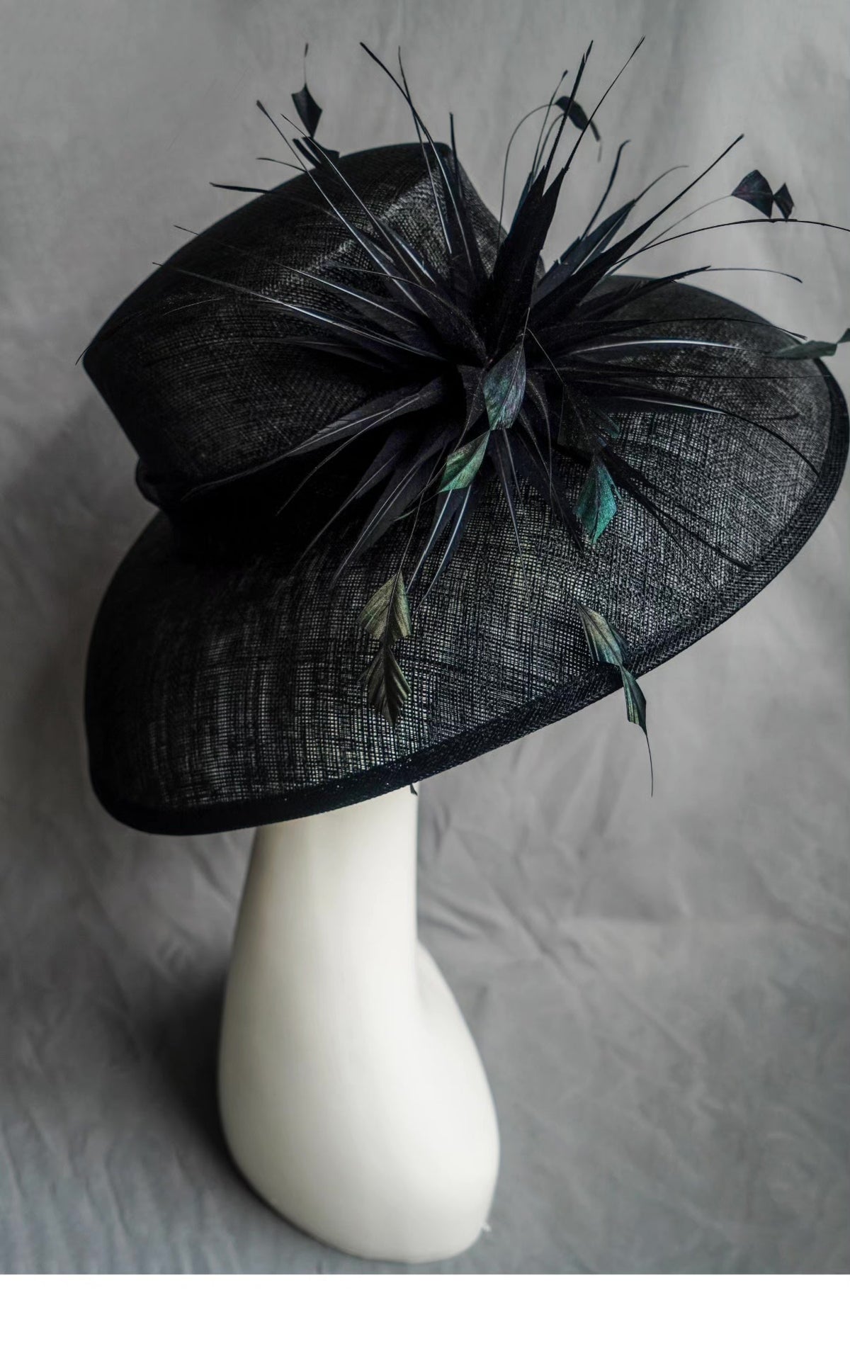 Black Linen Wide Brim Sun Hat
