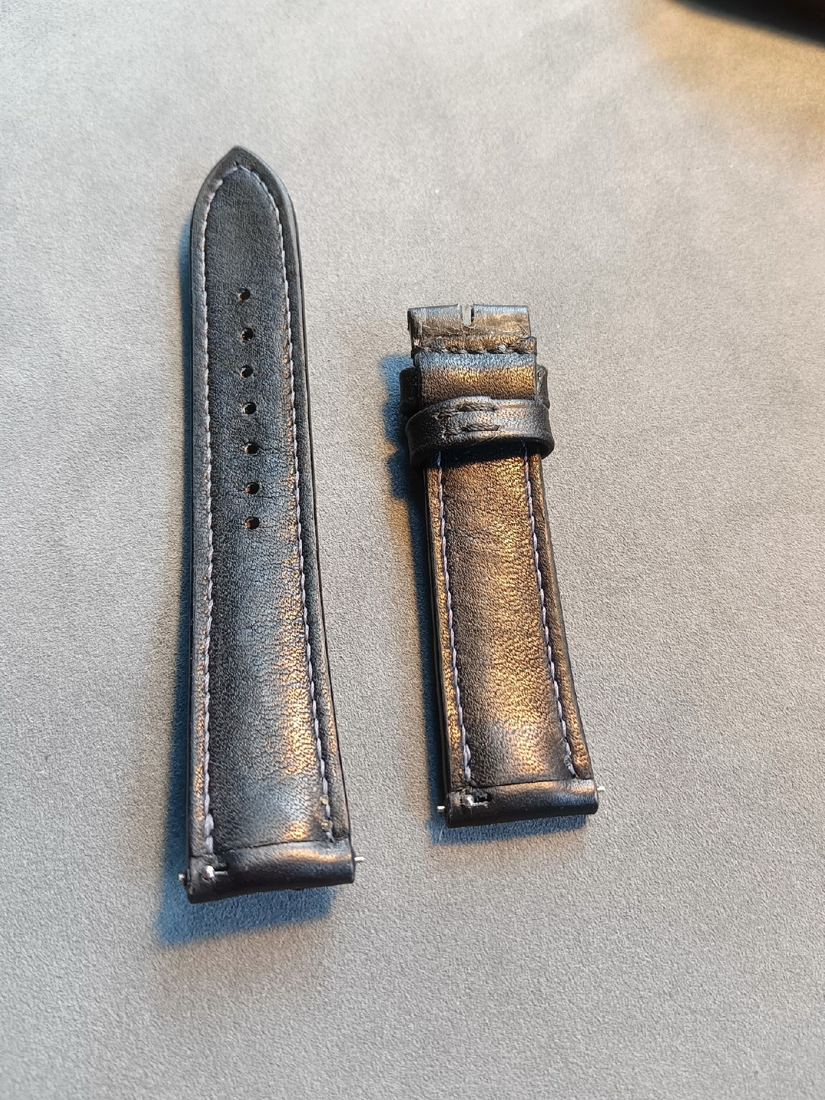 Black Top-Grain Leather Watch Strap 20mm