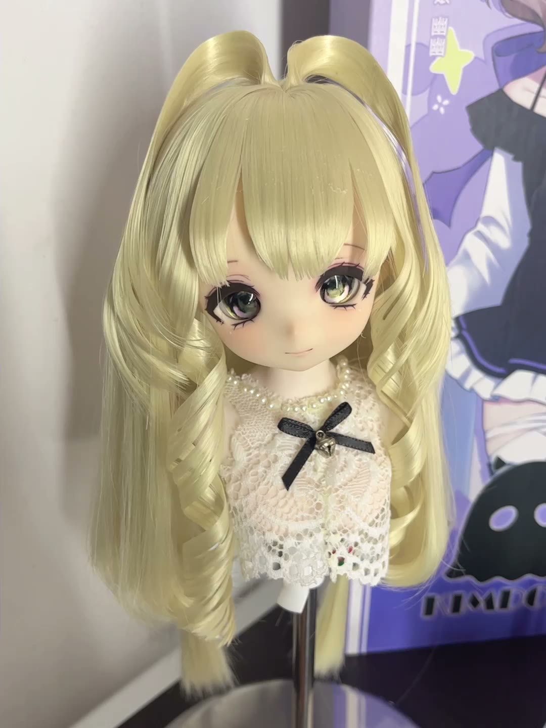 Doll Wig Pale Blonde Twin Tails