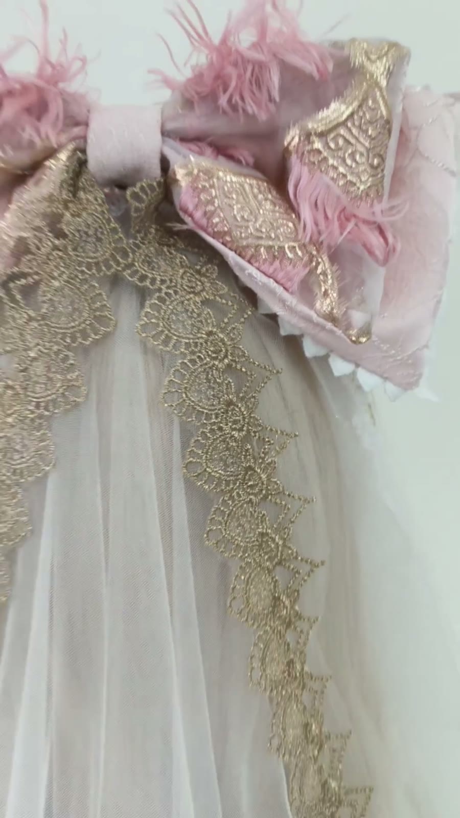 Roze Lolita hoofdslier met afneembare strik