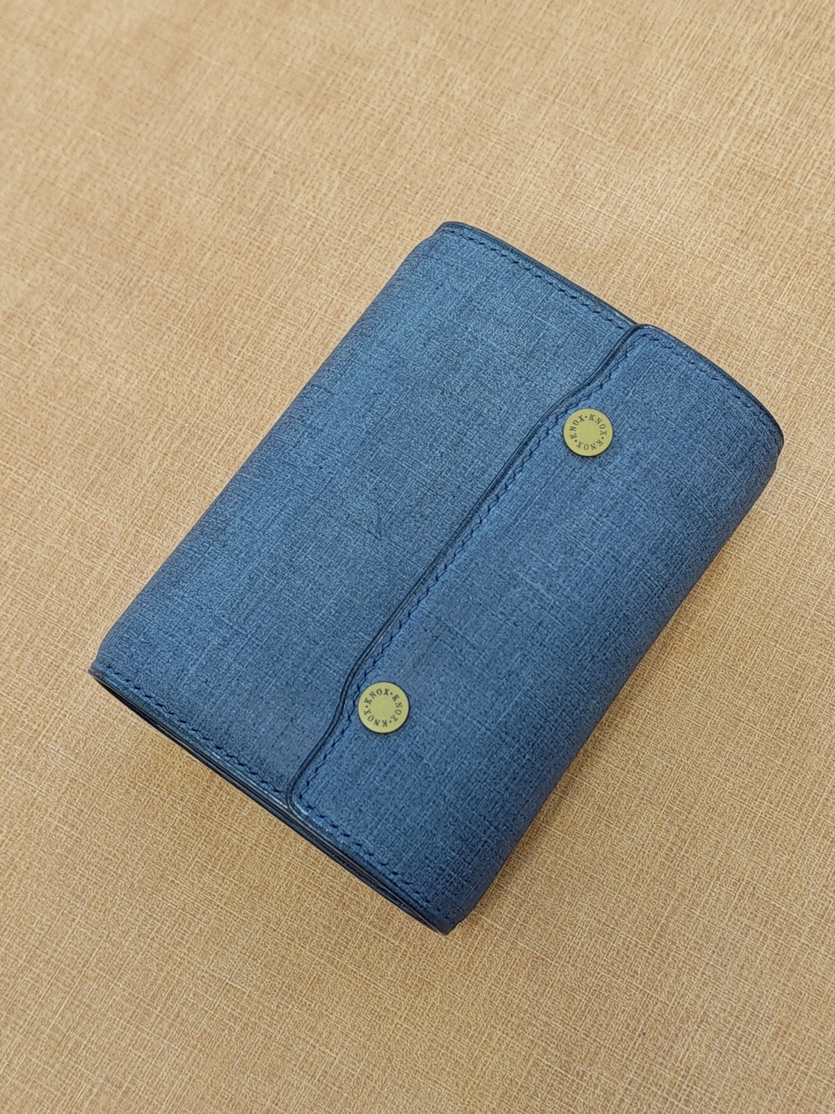Blue Leather Ring Binder with Flap Closure