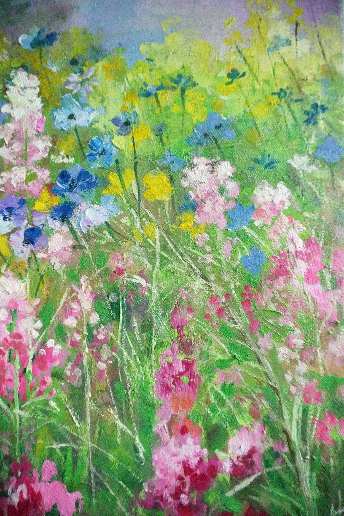 Original Hand Painted Oil Painting Flower Stream 50x60