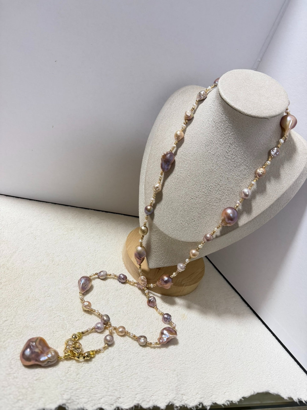 Multicolor Baroque Pearl Long Necklace