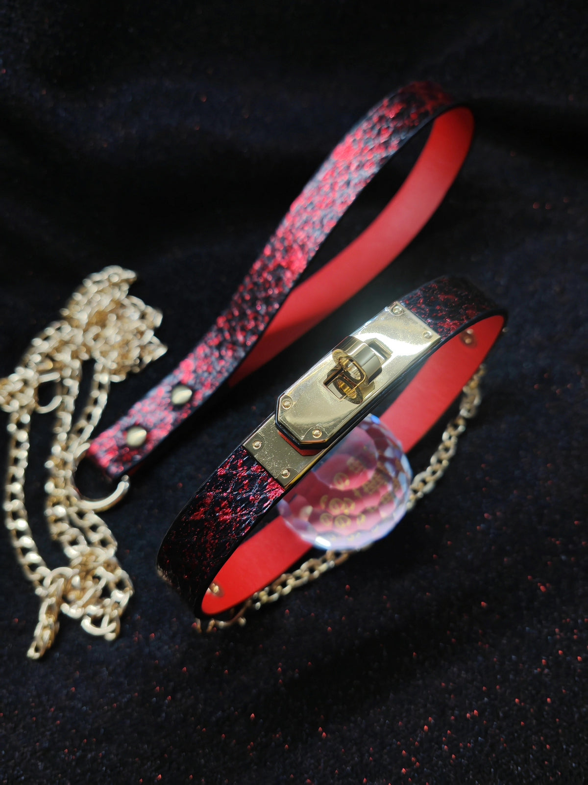 Handcrafted Snake Skin Pet Collar Leash Set